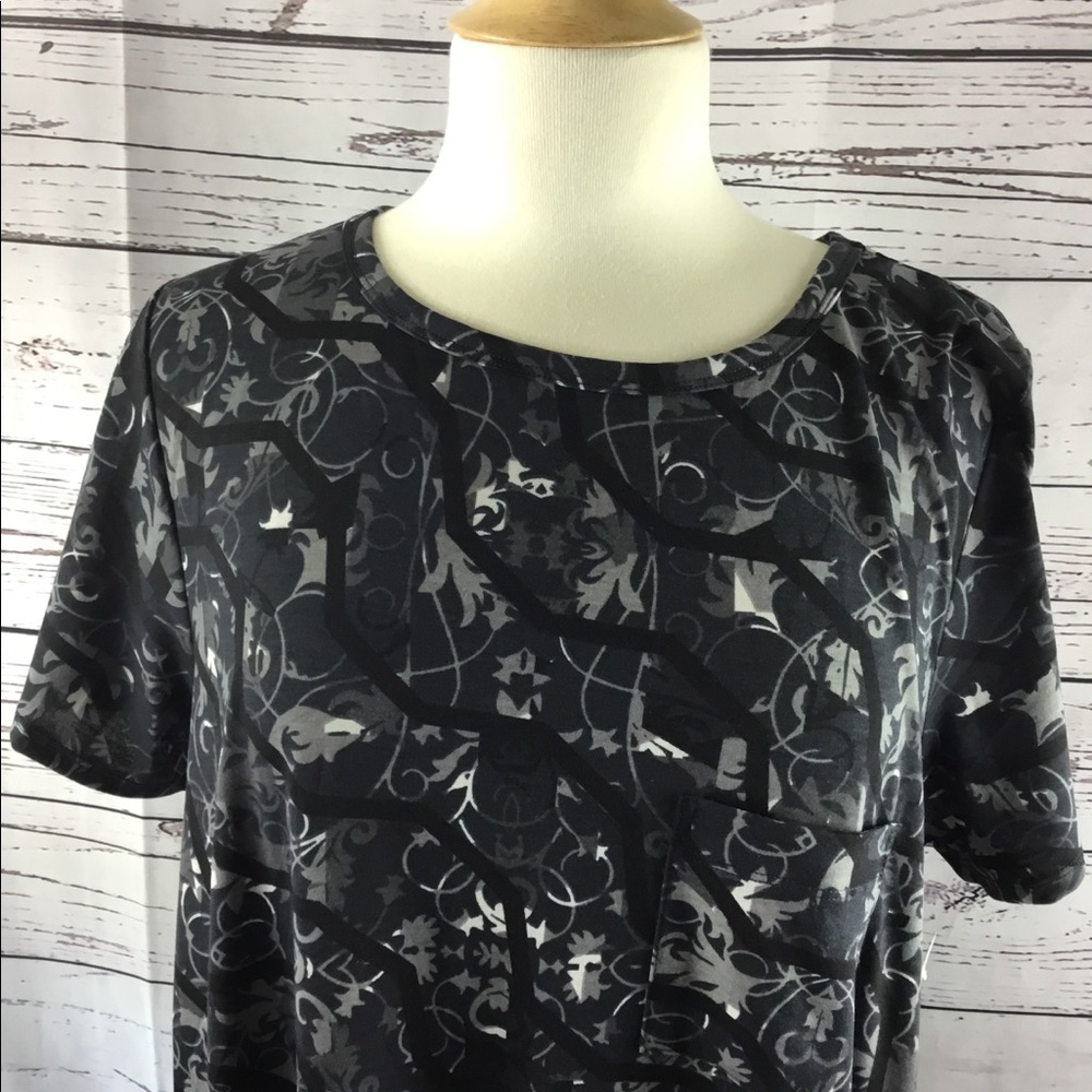 Lularoe XL Carly Dress Black Gray